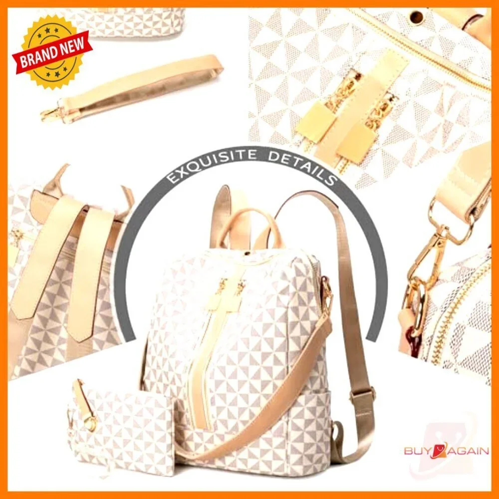 Convertible PVC Backpack Purse with Wallet, Travel Shoulder Bag for Women